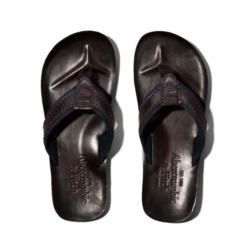 abercrombie and fitch leather flip flops