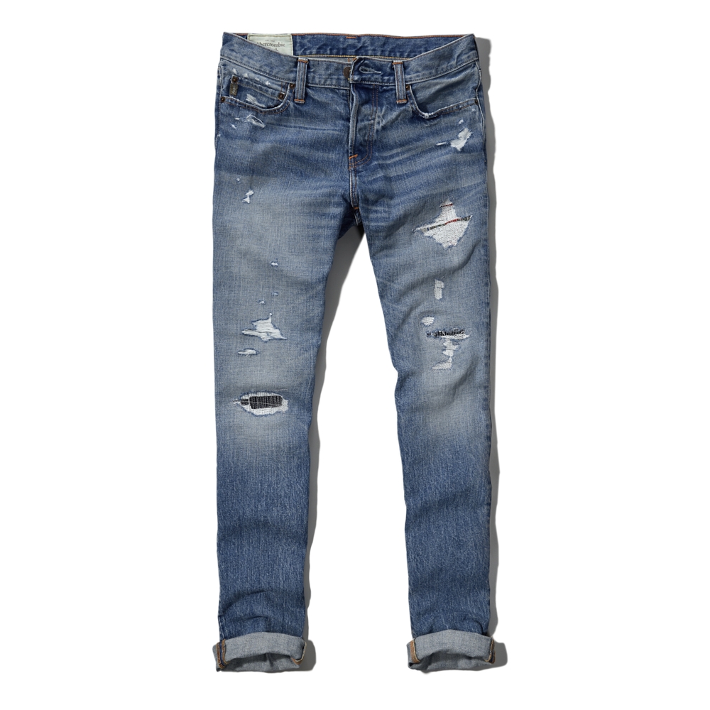 Mens A&F Skinny Button Fly Jeans Mens New Arrivals