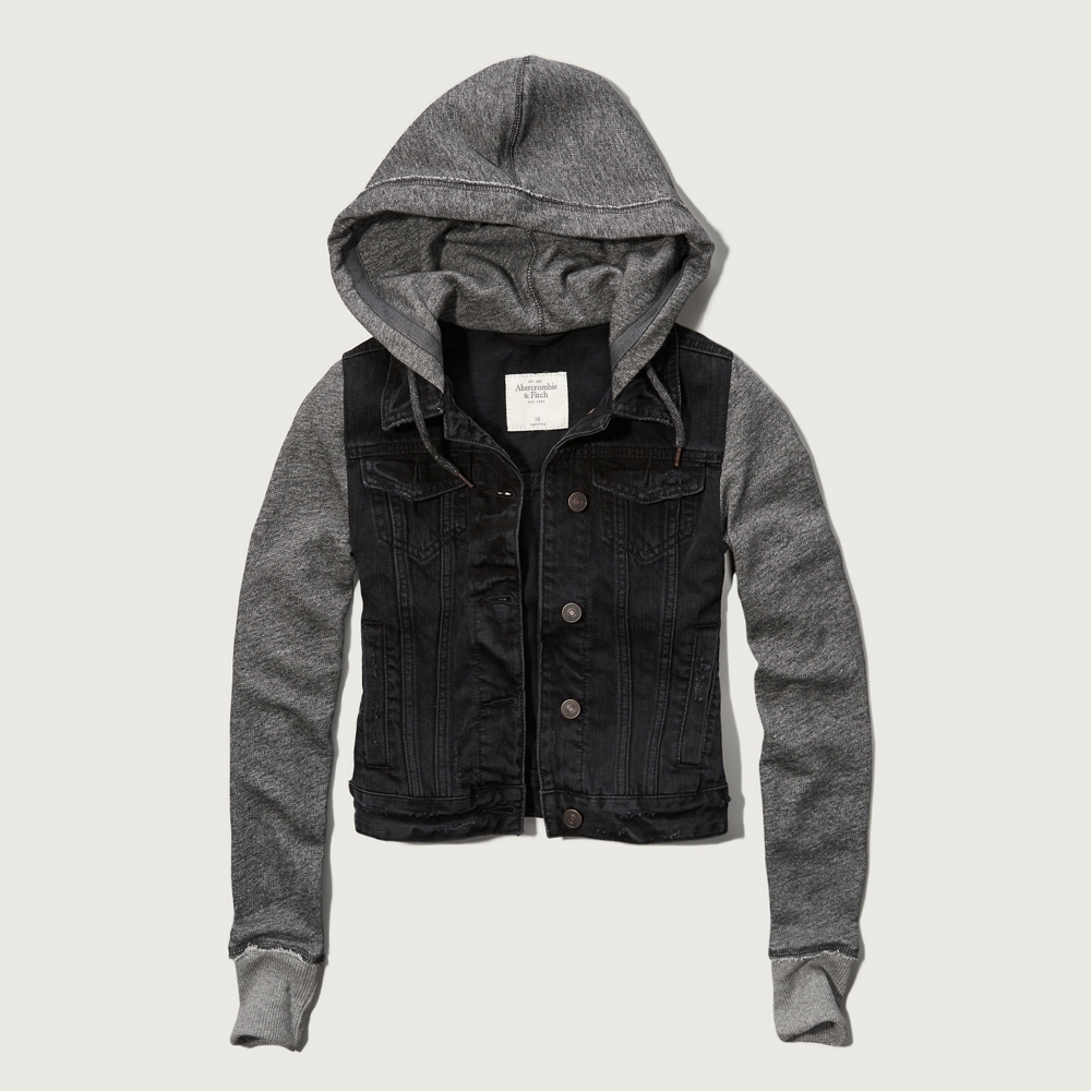 abercrombie black denim jacket