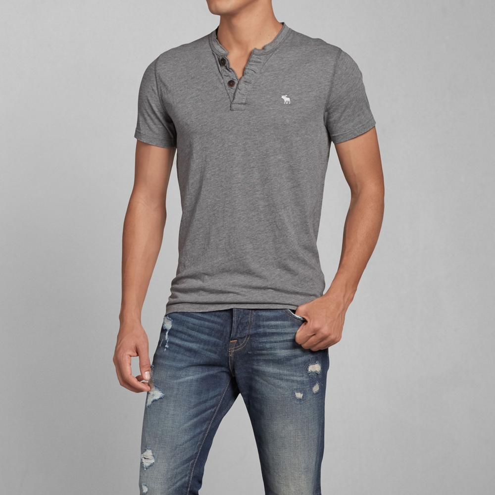 Mens Muscle Fit Henley Mens Sale Abercrombie.co.uk
