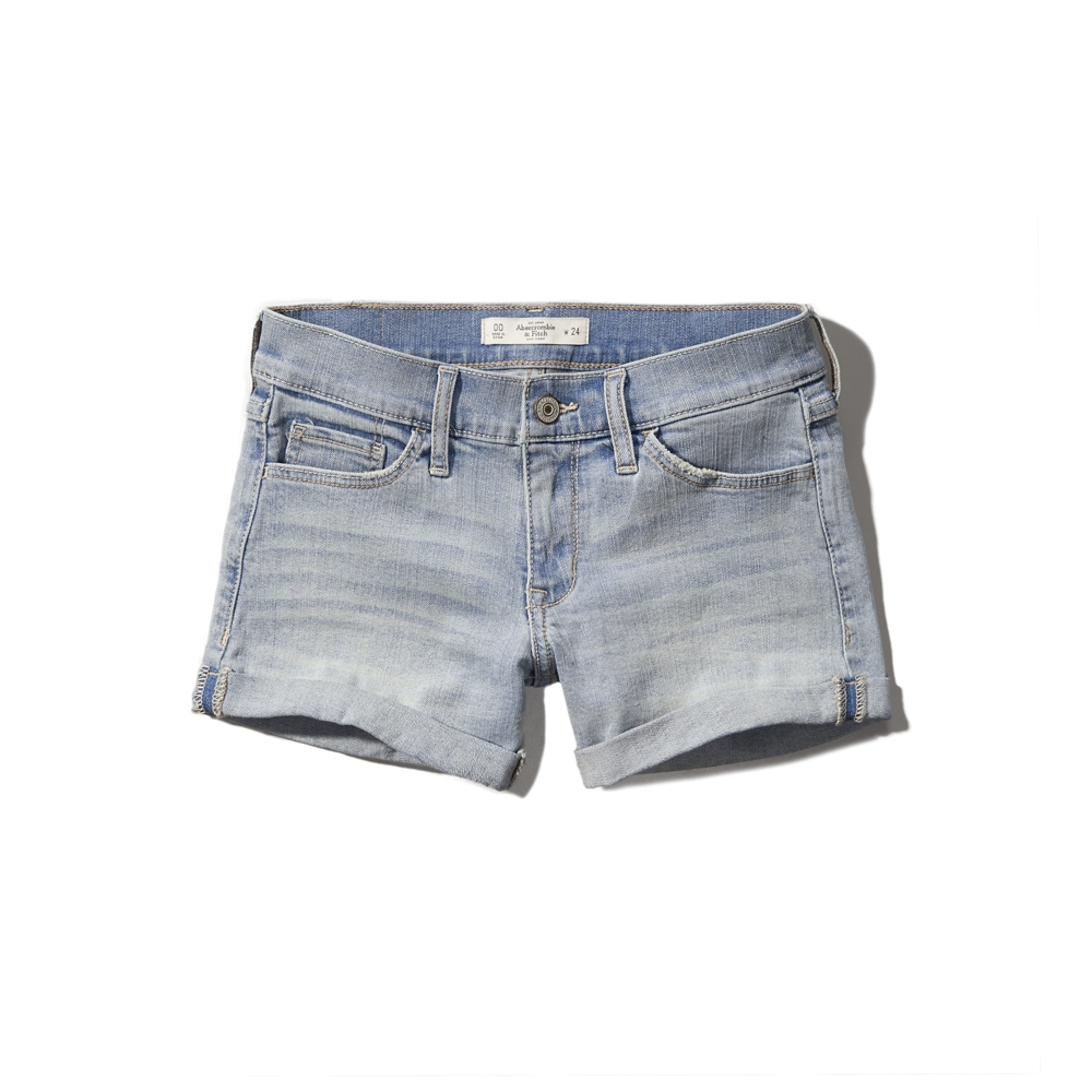 Womens A&F Denim Midi Length Shorts Womens Shorts