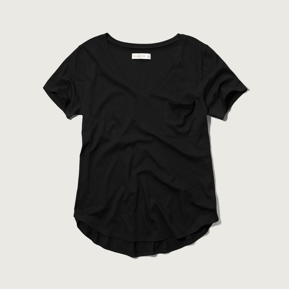 Womens Easy V Neck Pocket Tee Womens Tops