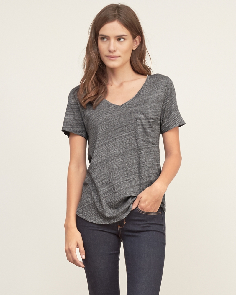 Womens Easy V Neck Pocket Tee Womens Tees & Tanks