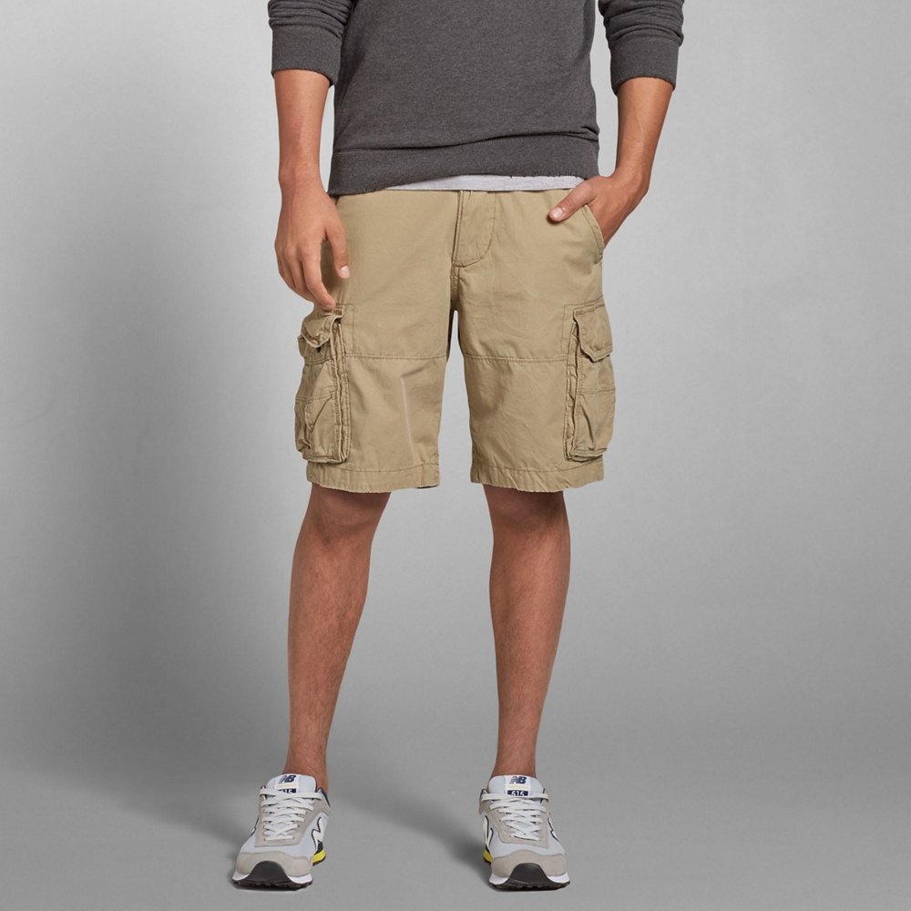 Mens A&F Lightweight Zip Fly Cargo Shorts | Mens Clearance | Abercrombie.com