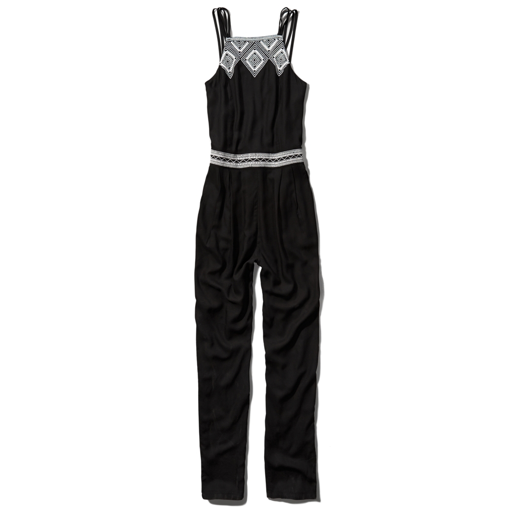 Womens Embroidered Strappy Jumpsuit Womens Exclusives