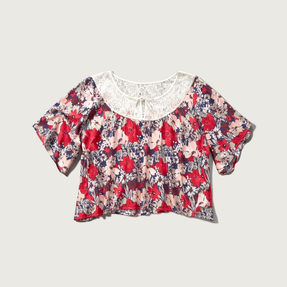 cropped peasant tee