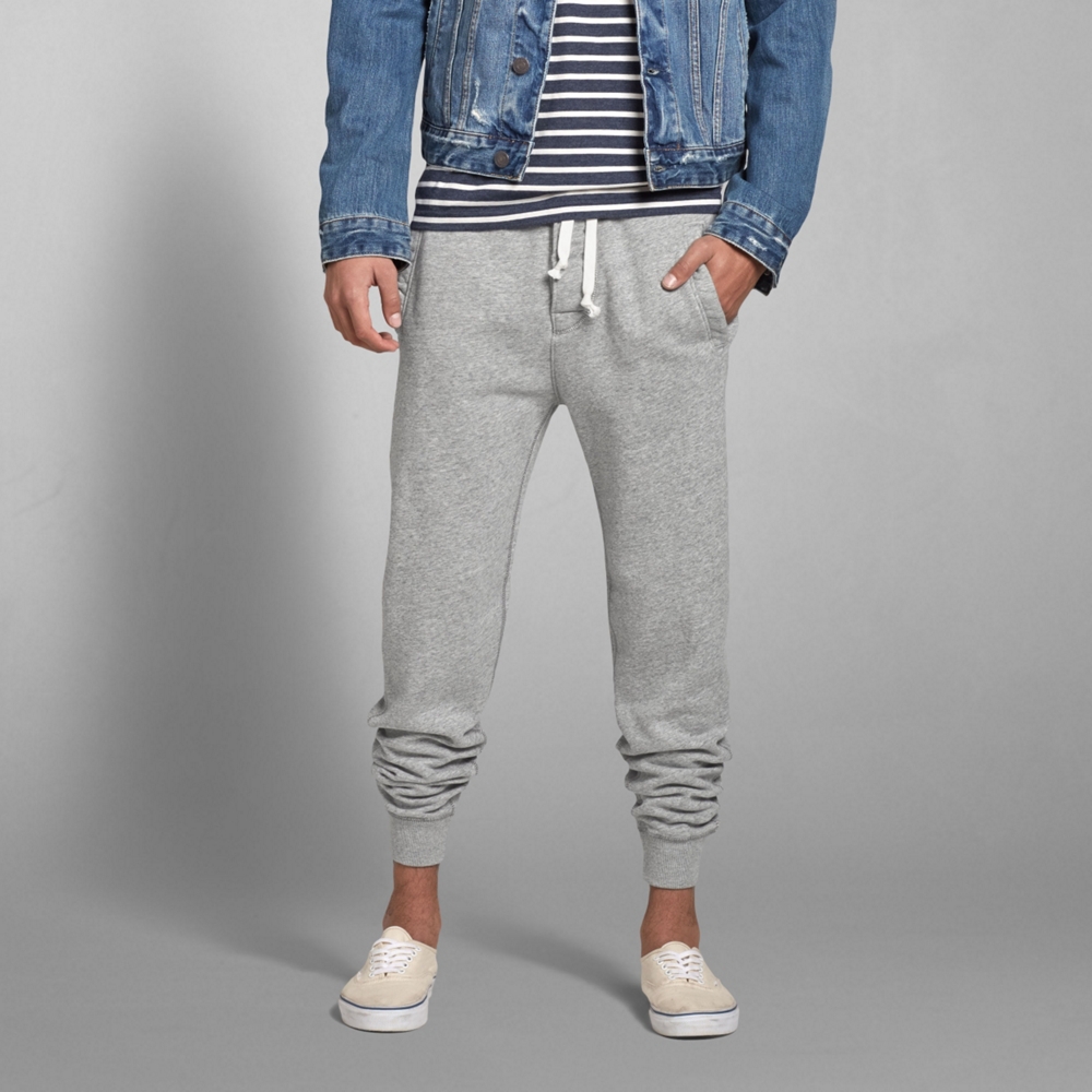 Mens A&F Twill Waistband Jogger Sweatpants