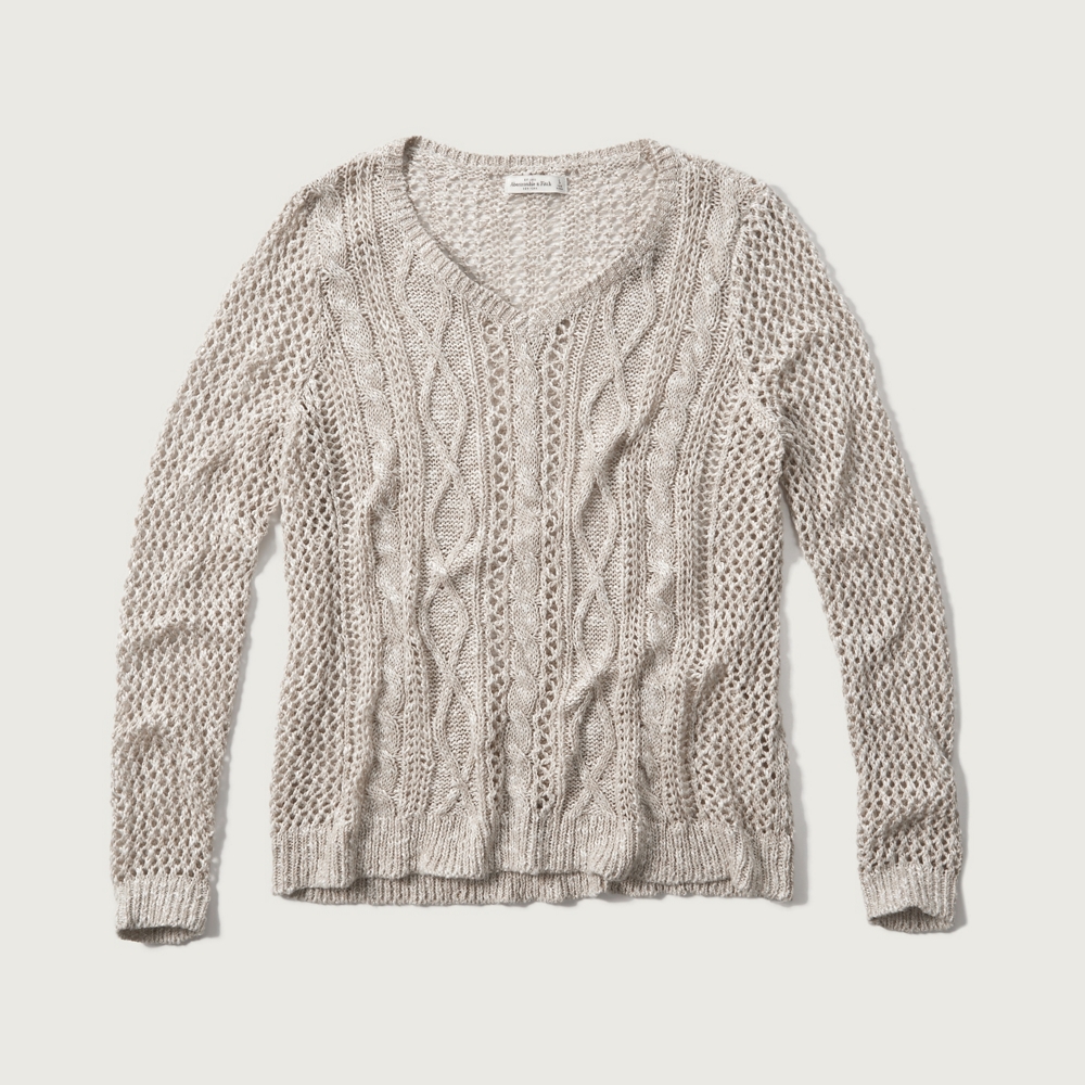 Womens Cable Knit V Neck Sweater Womens Sweaters Abercrombie.ca