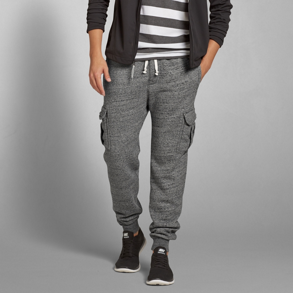 Mens A&F Cargo Jogger Sweatpants
