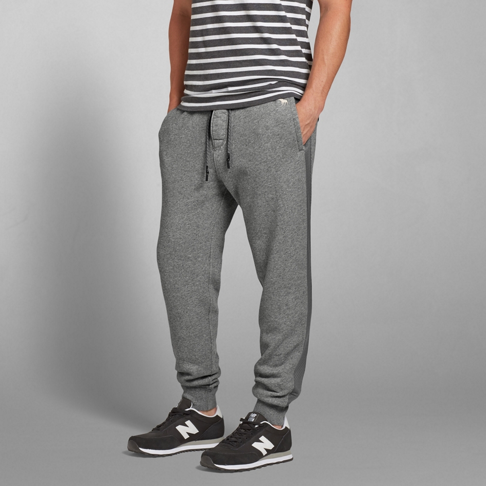 Mens A&F Mesh Panel Jogger Sweatpants
