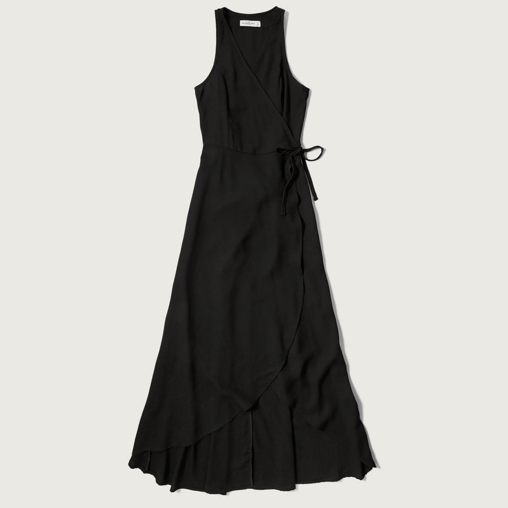 Womens Wrap Front Maxi Dress