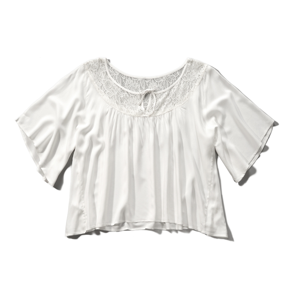 cropped peasant tee