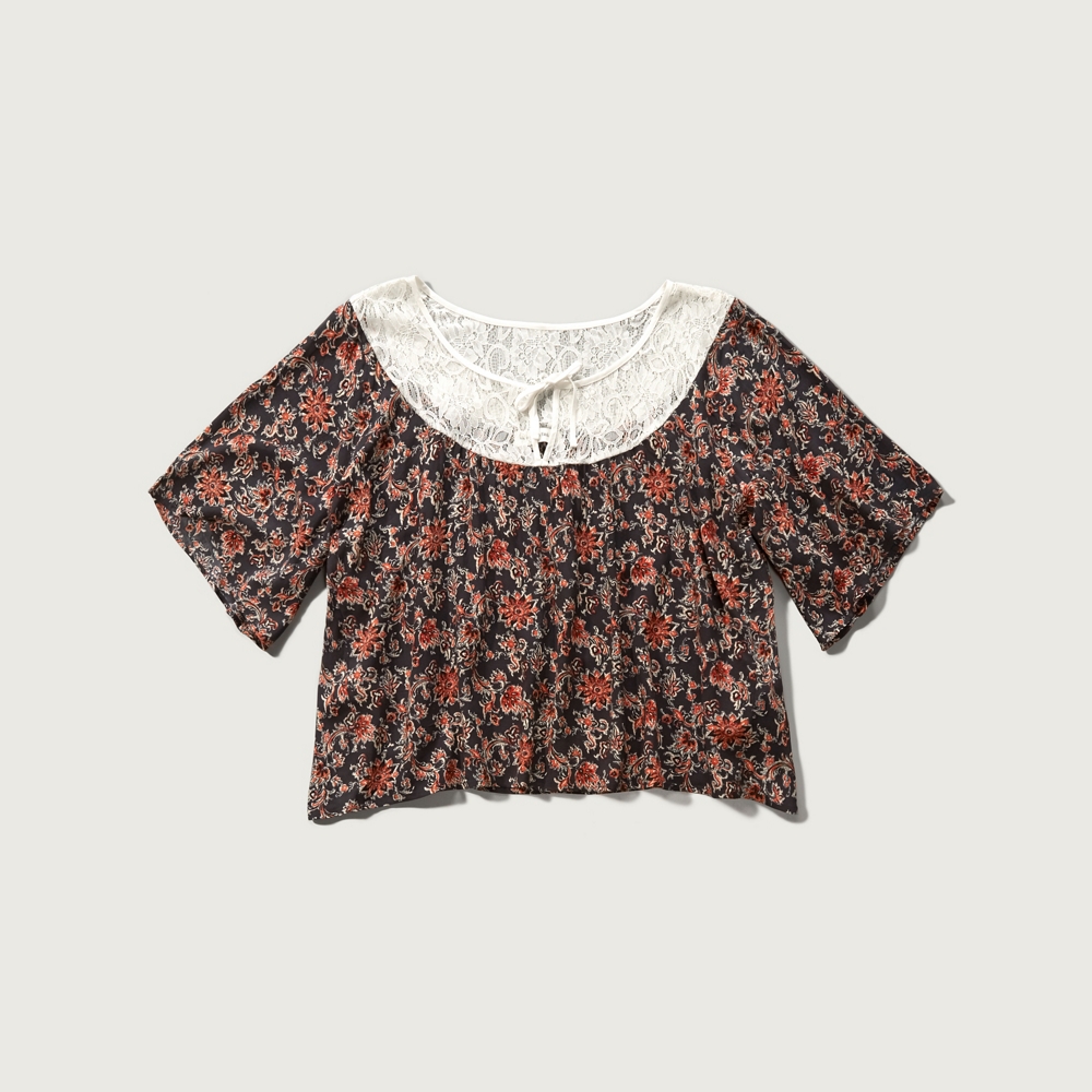 cropped peasant tee