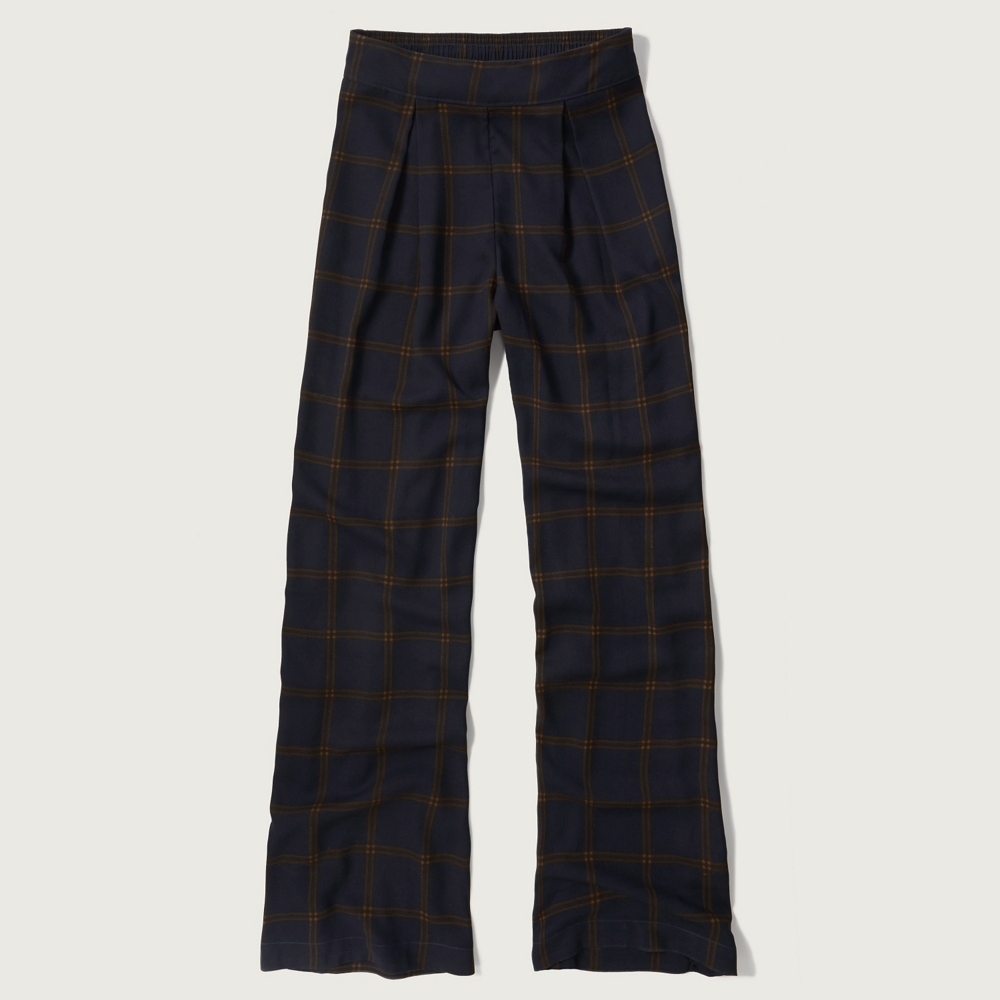 patterned straight leg pants