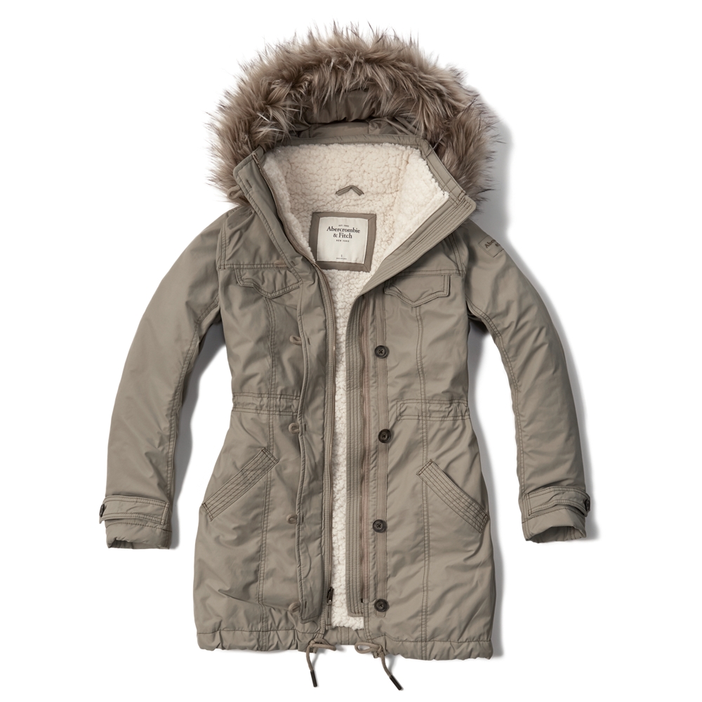 Womens Military Sherpa Lined Parka Womens Outerwear & Jackets