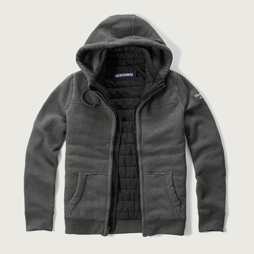 Mens Quilt Lined Hoodie Mens Hoodies & Sweatshirts Abercrombie.co.uk
