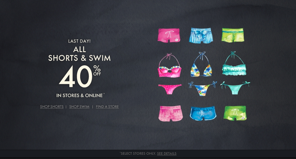 All Gilly Hicks Shorts & Swim are 40% off for a limited time!