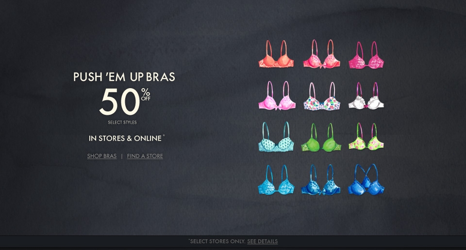 Gilly hicks bras are 50% off select styles!
