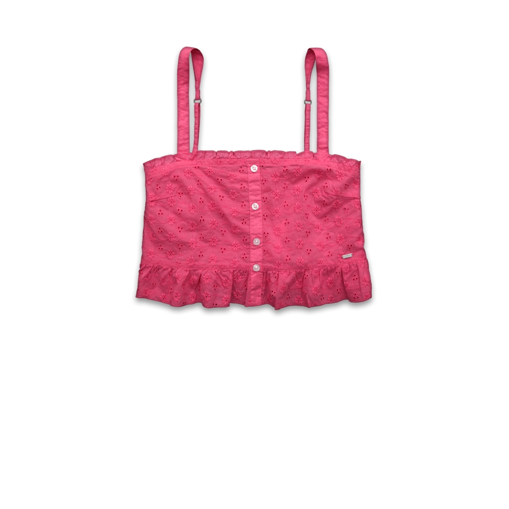 Womens Eyelet Cropped Sleep Tank