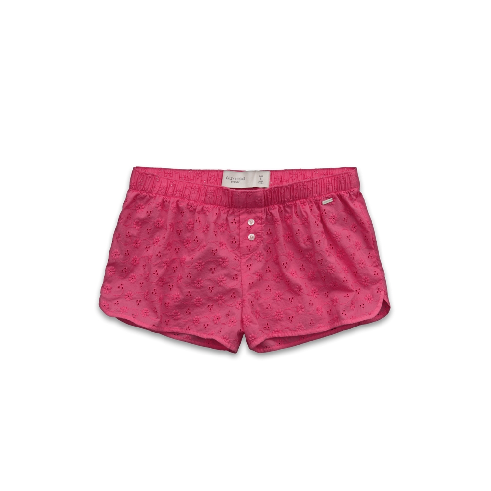 Womens Eyelet Sleep Shorts