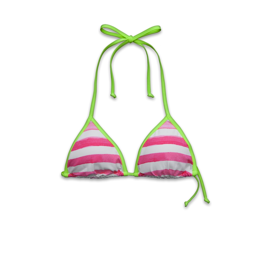 Womens Watercolor Stripe Triangle Swim Top