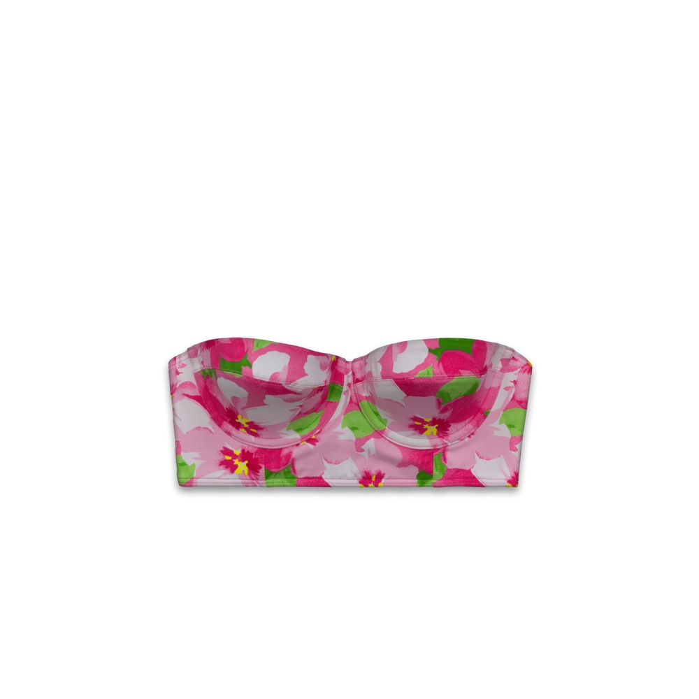 Womens Floral Corset Swim Top