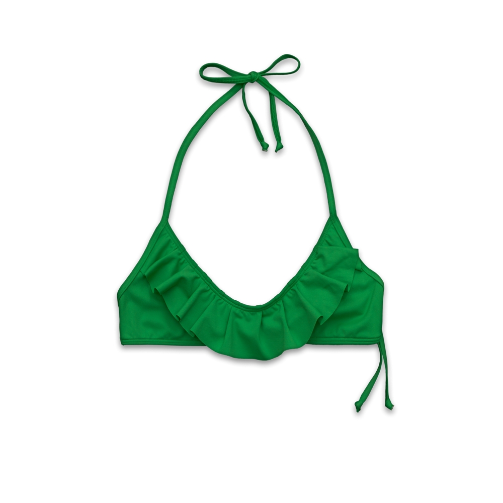Womens Ruffle Scoop Swim Top