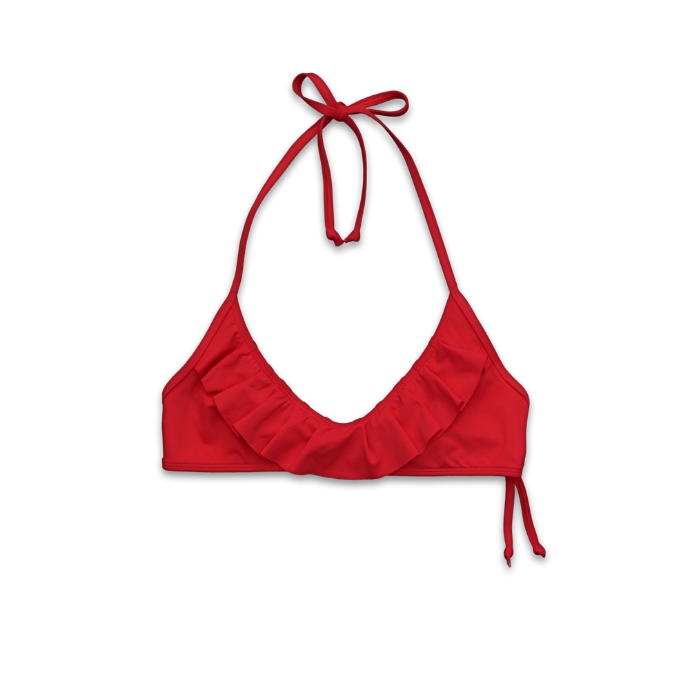 Womens Ruffle Scoop Swim Top