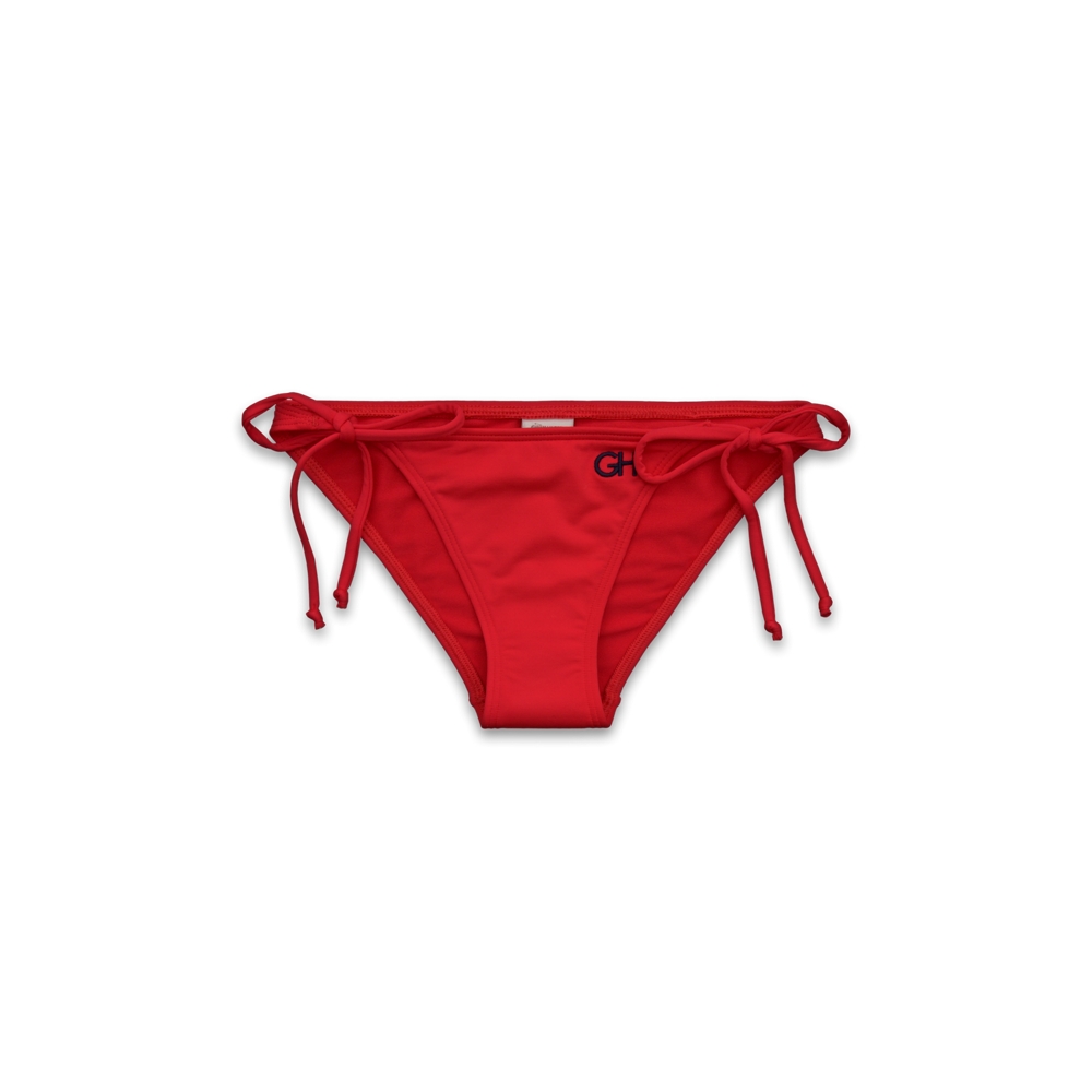Womens Solid Side-Tie Swim Bottom