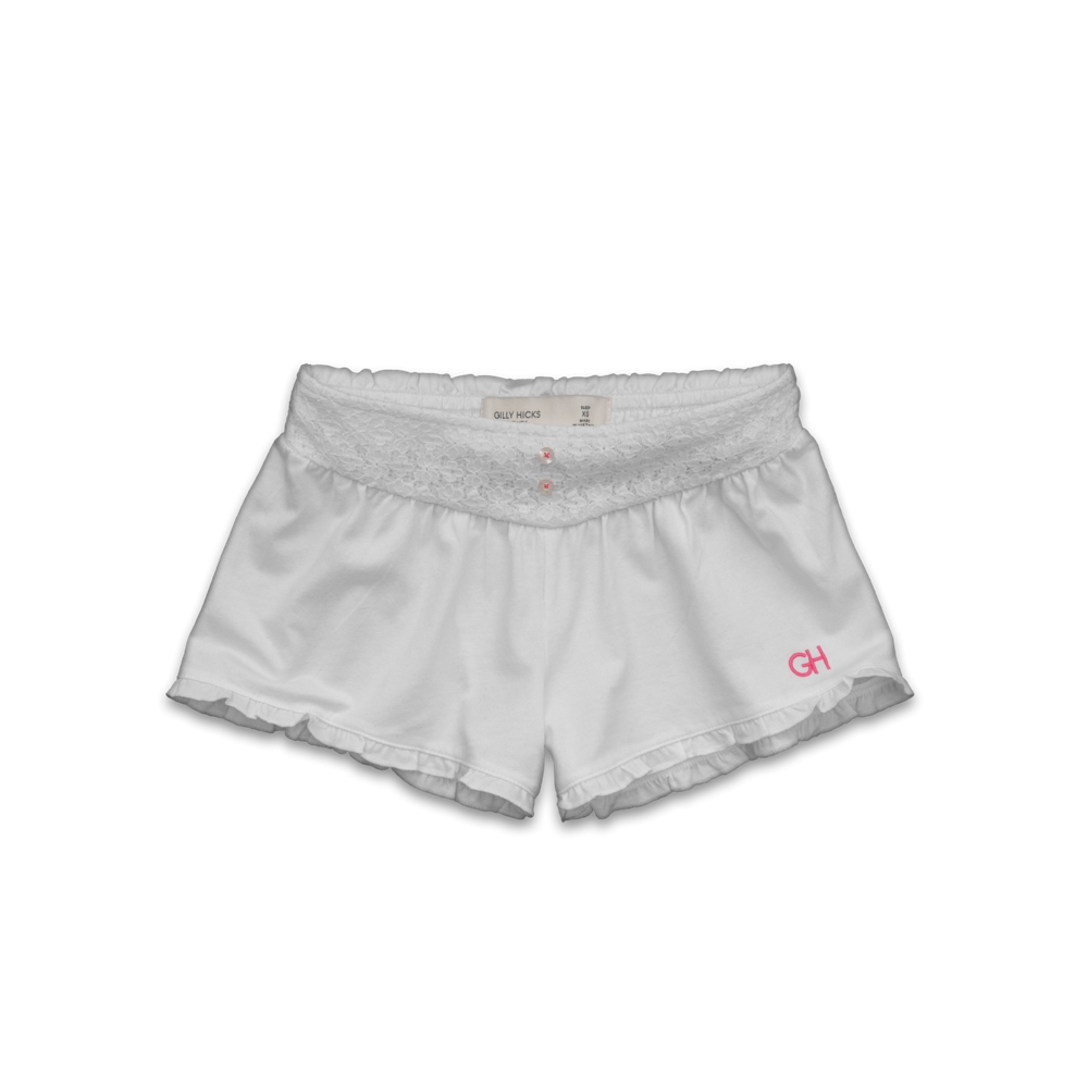 Womens Lace Panel Sleep Shorts