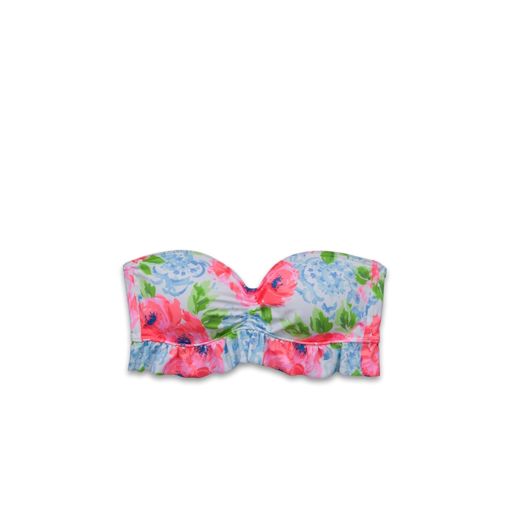 Womens Peplum Bandeau Swim Top