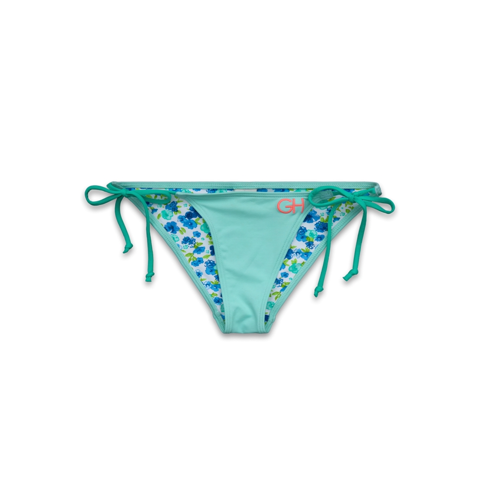 Womens Solid Side-Tie Swim Bottom