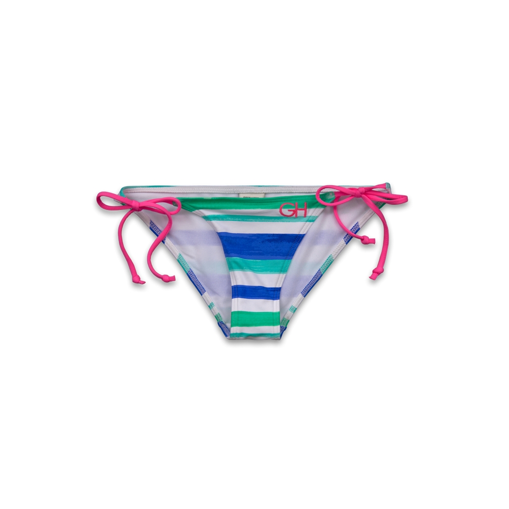 Womens Striped Side-Tie Swim Bottom