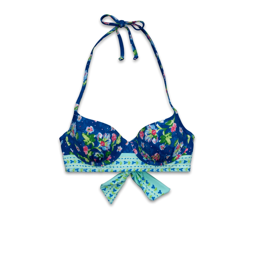 Womens Contrasting Print Swim Top