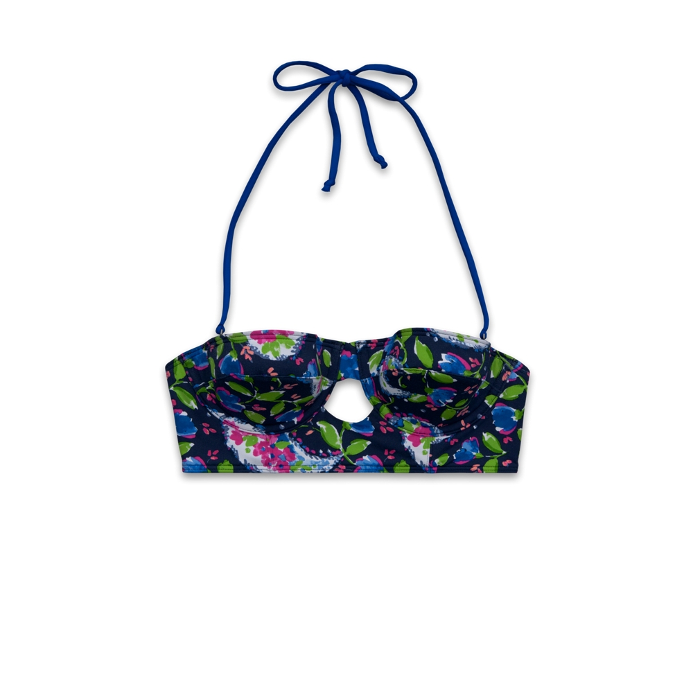 Womens Keyhole Printed Corset Swim Top