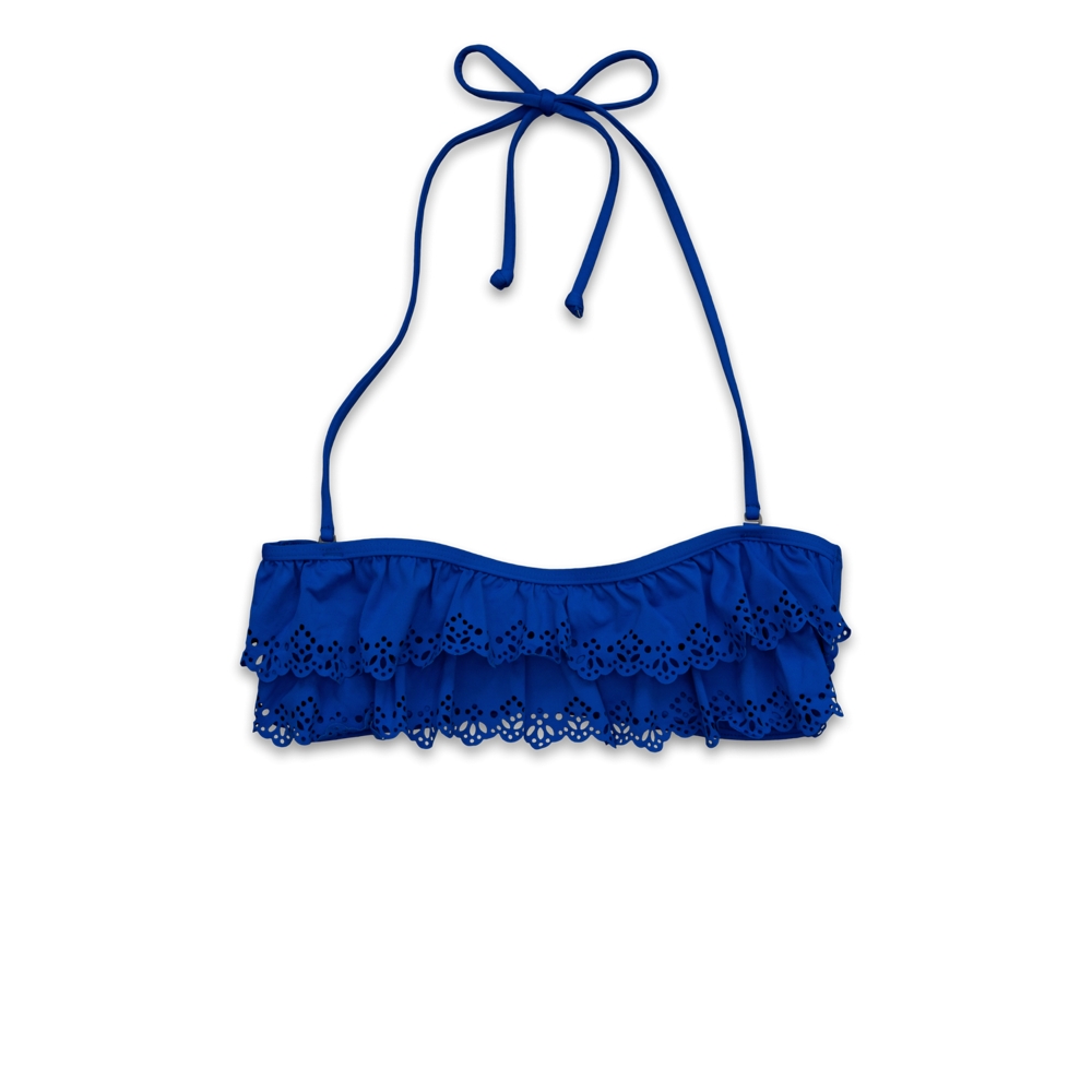 Womens Ruffle Bandeau Swim Top