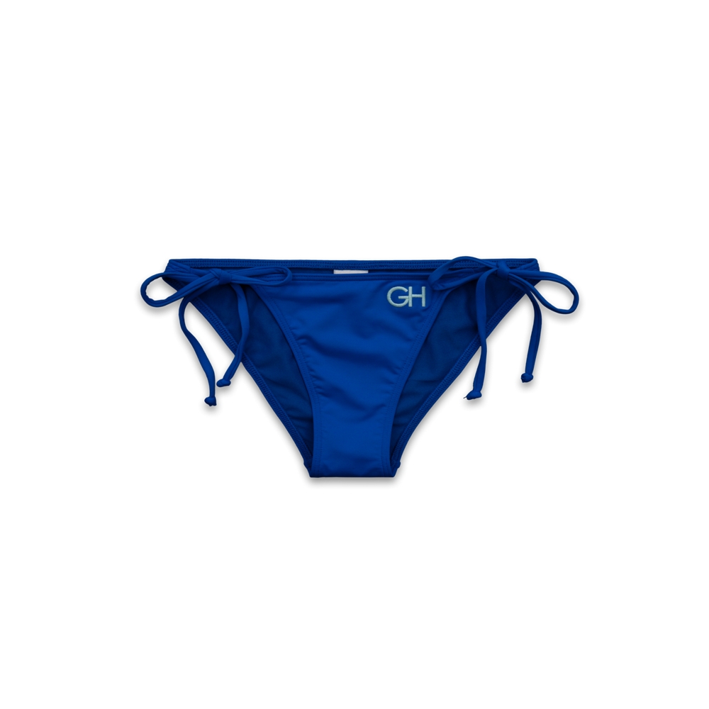 Womens Solid Side-Tie Swim Bottom