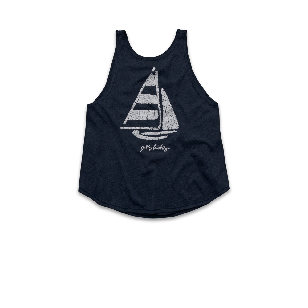 Womens Sequin Graphic Tank