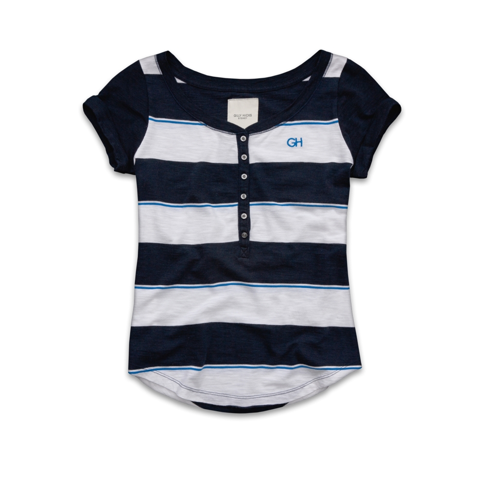 Womens Stripe Henley