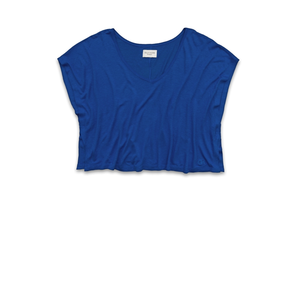 Womens V-Neckline Cropped Tee