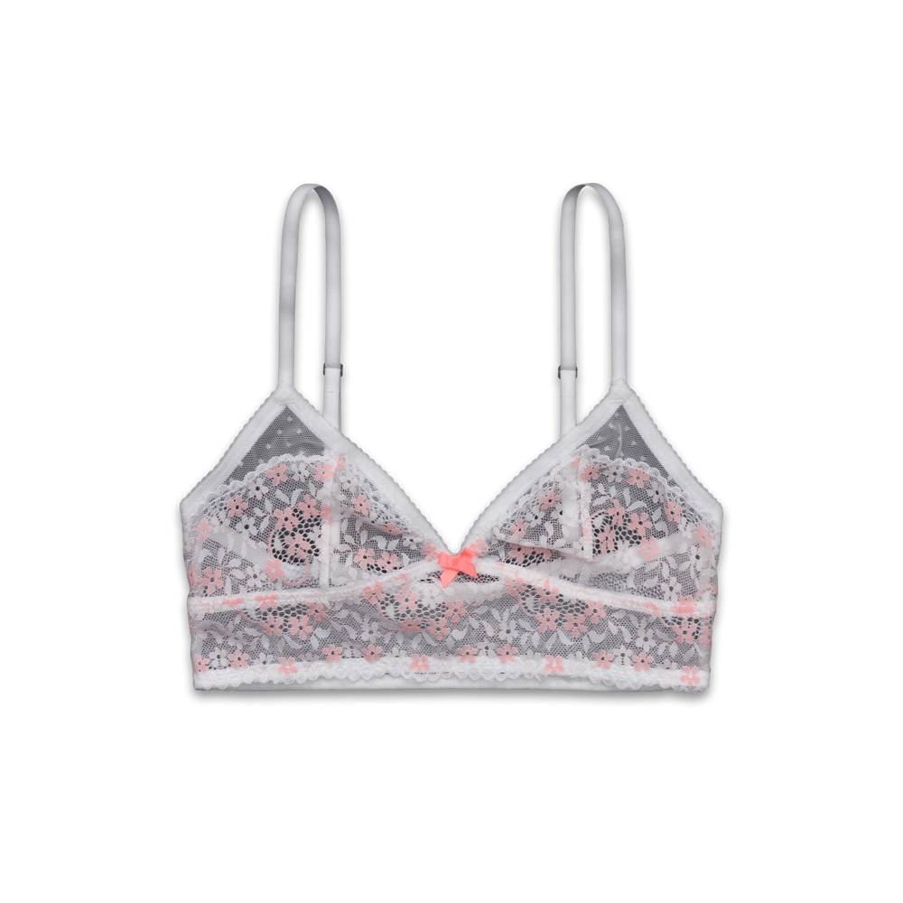 Womens Floral Mesh Bralette