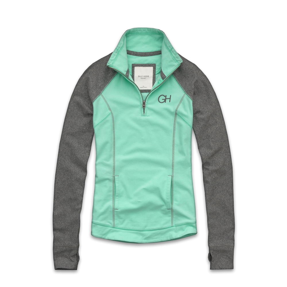 Womens Colorblocked Active Popover Sweatshirt