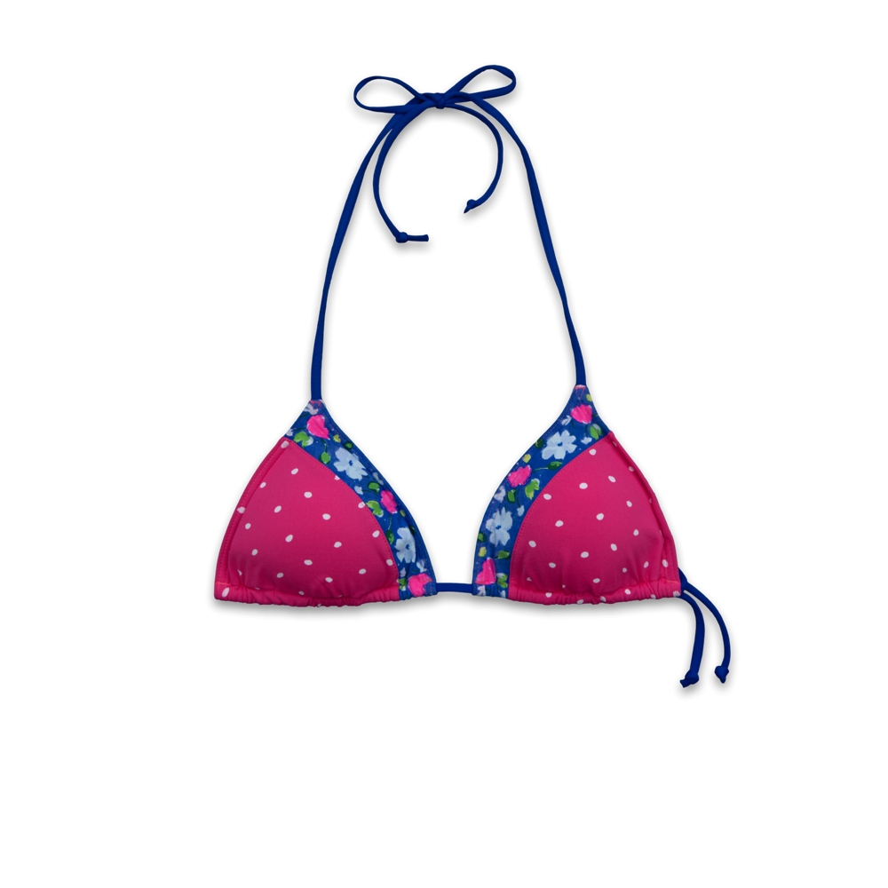 Womens Contrast Prints Triangle Swim Top