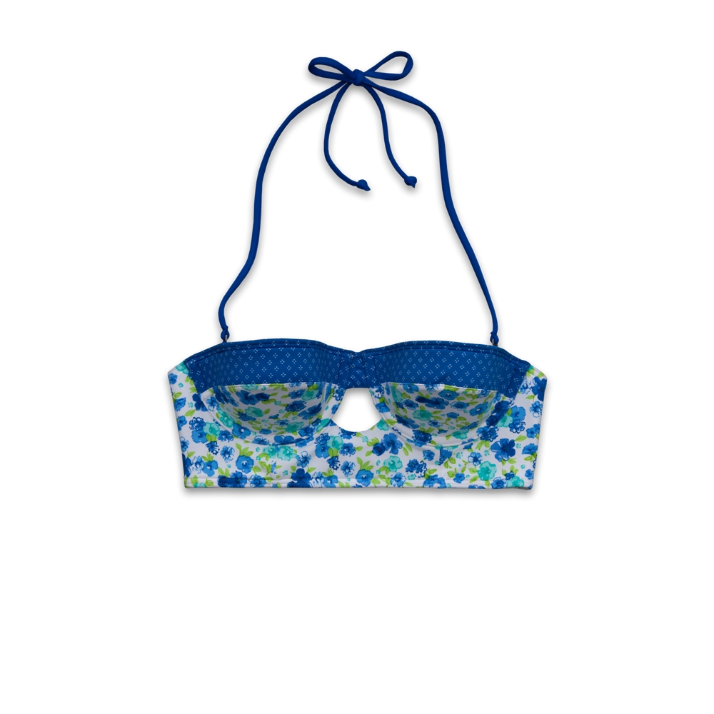 Womens Contrasting Print Corset Swim Top