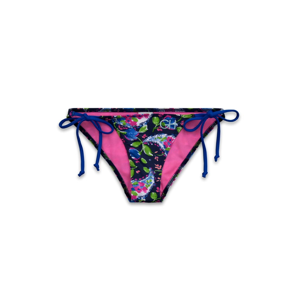 Womens Printed Side-Tie Swim Bottom