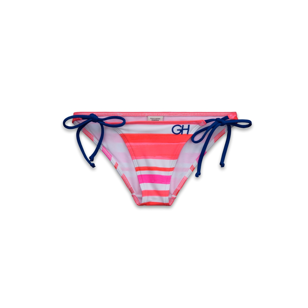 Womens Striped Side-Tie Swim Bottom
