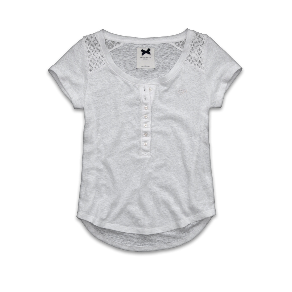 Womens Lace Panel Henley