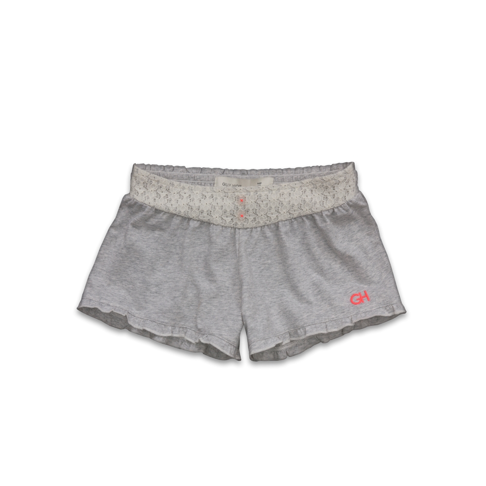 Womens Lace Panel Sleep Shorts