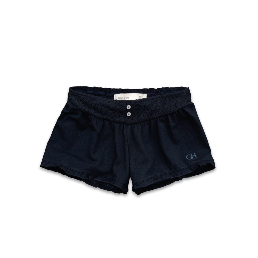 Womens Lace Panel Sleep Shorts