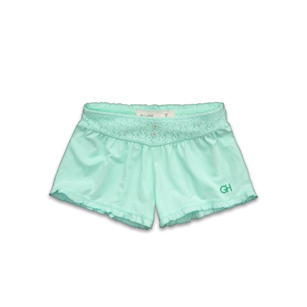 Womens Lace Panel Sleep Shorts